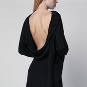 Francesco Murano Black asymmetric silk-blend dress