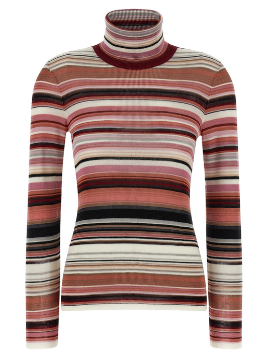 Missoni Striped Turtleneck Sweater — Knitwear (Pink)