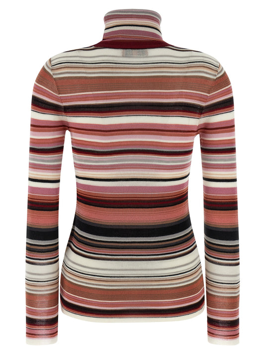 Missoni Striped Turtleneck Sweater — Knitwear (Pink)