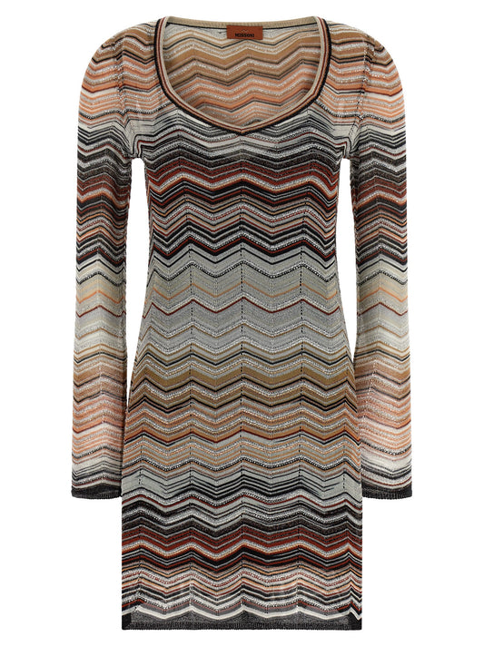 Missoni Chevron Lamé Dress — Sequin Mini Dress