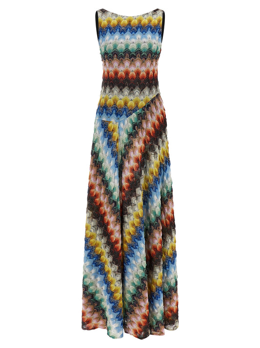 Missoni Sleeveless Dress — Multicolor Knit Maxi