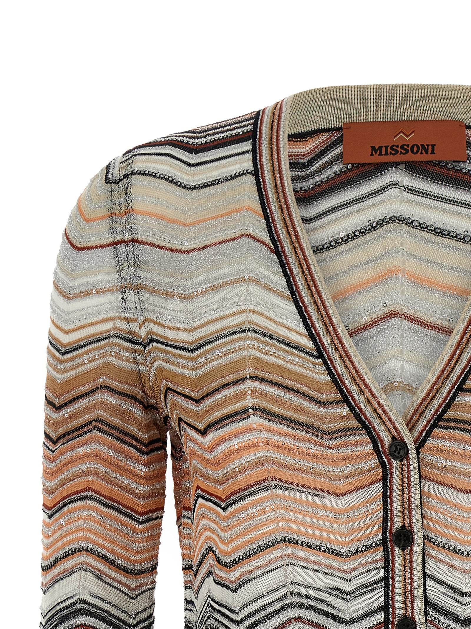 Missoni Chevron Lamé Cardigan – Women's Knitwear