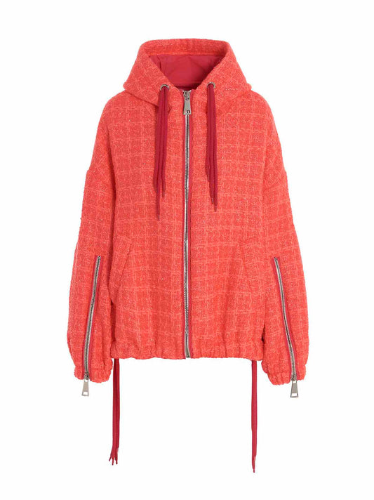 Khrisjoy Khris Chris Windbreaker Tweed Jacket — Fuchsia