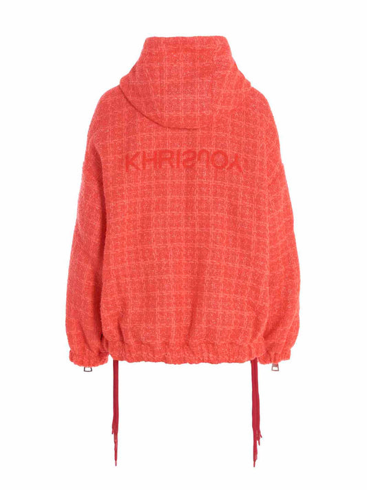 Khrisjoy Khris Chris Windbreaker Tweed Jacket — Fuchsia