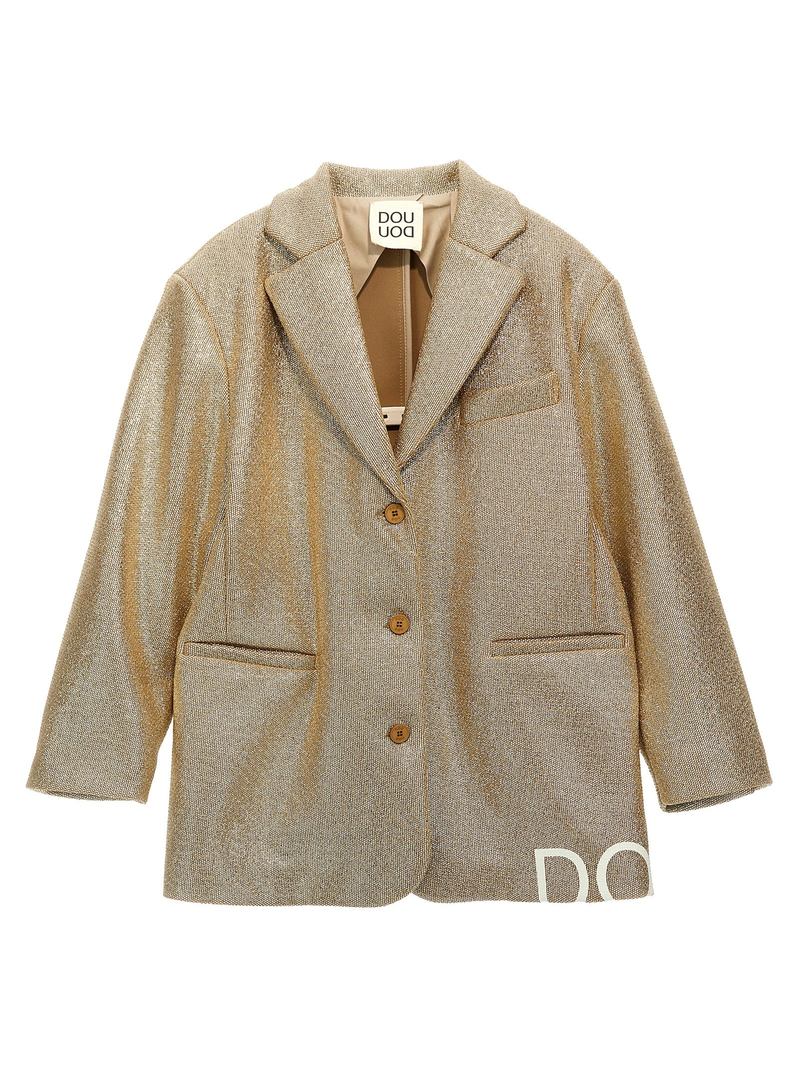Douuod Laminated Blazer for Kids — Gold Jacket