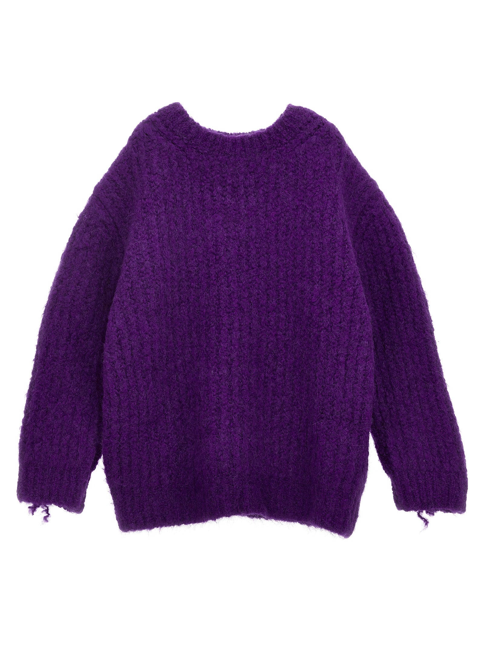Douuod Fringed Sweater — Purple Knitwear for Adults