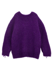 Douuod Fringed Sweater — Purple Knitwear for Adults