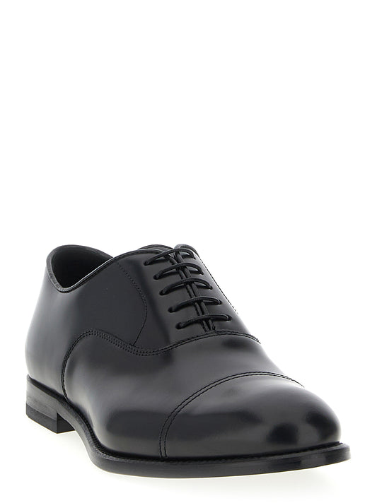Doucal's Lace-ups — 5 Fori Brushed Calf Leather Shoes