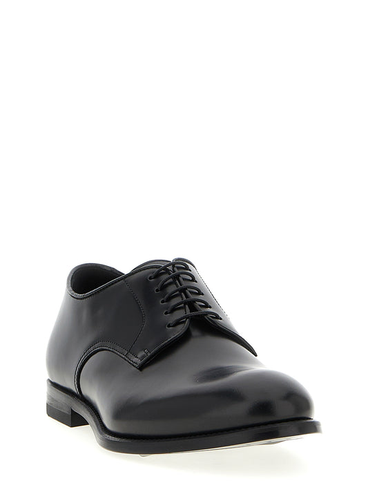 Doucal's Lace-ups — 5 Fori Brushed Calf Leather Shoes