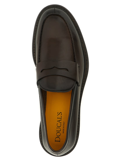Doucal's Leather Moccasins — Brown Loafers for Men