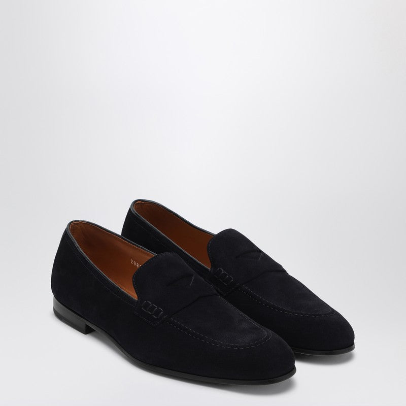 Doucal''s Penny loafers in dark brown suede