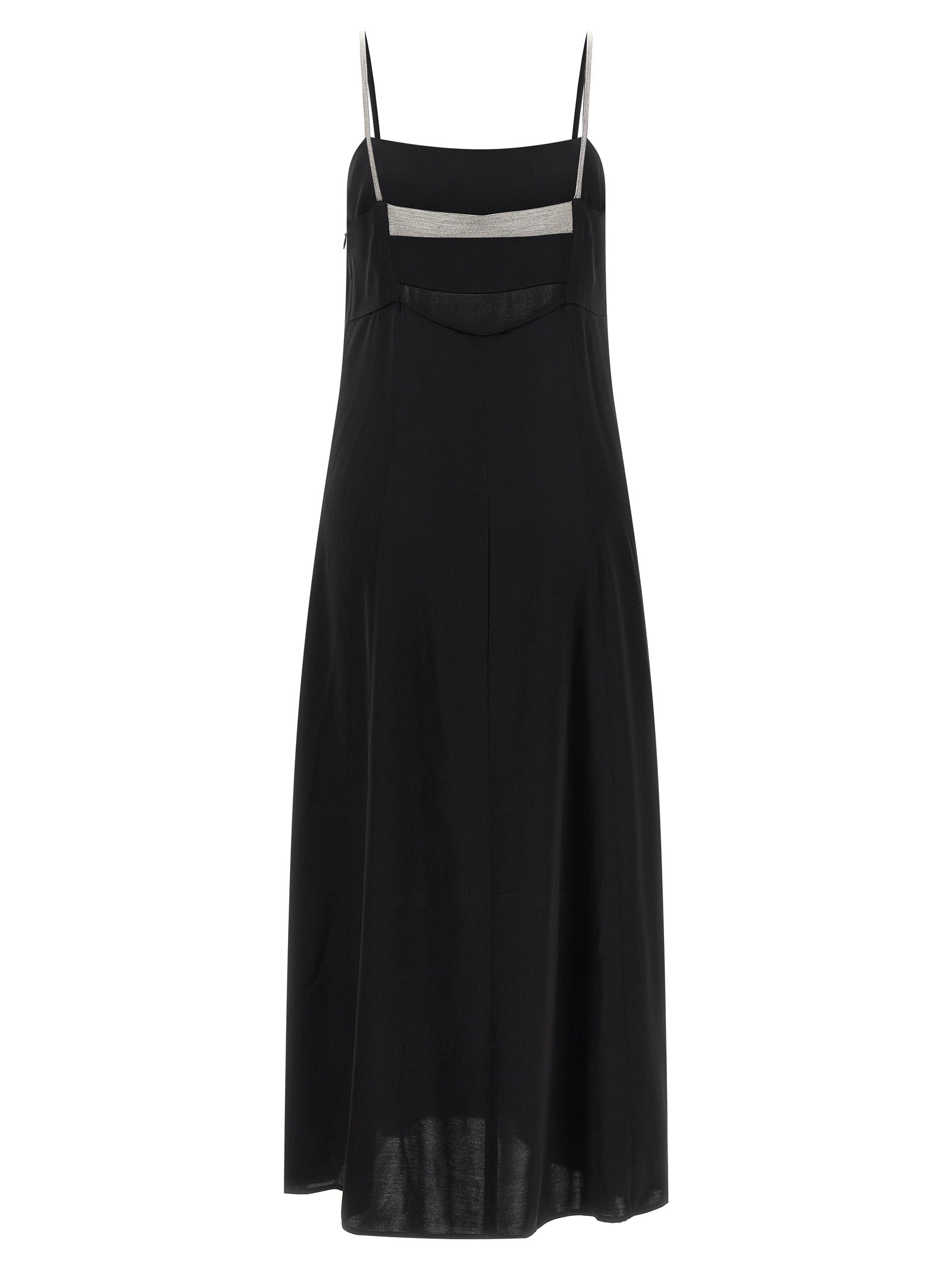 Peserico Aurea Dress — Satin Evening Gown, Black