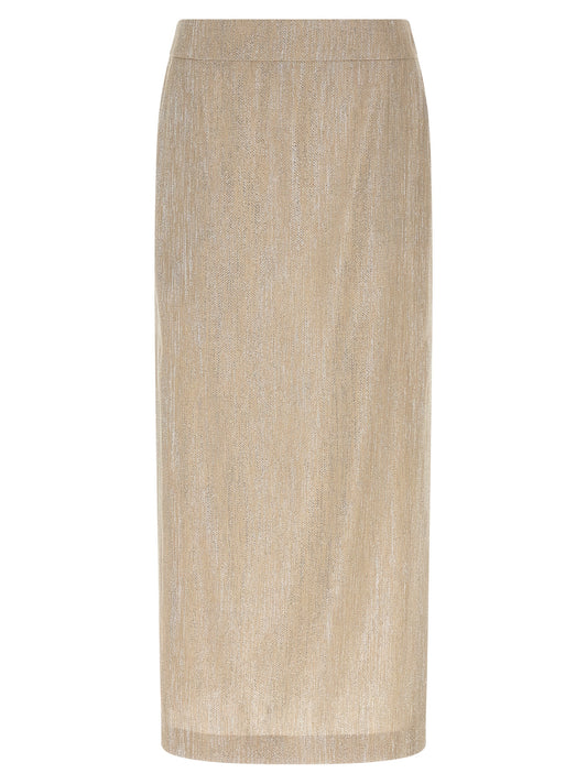 Peserico Lamé Thread Skirt — Midi Women's Skirt