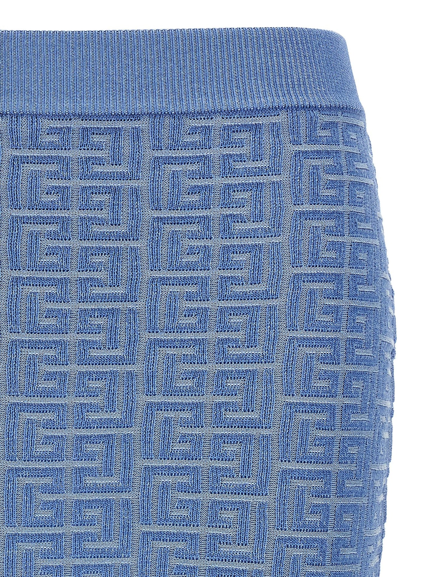 Balmain Pb Mini Skirt — Light Blue High-Waist