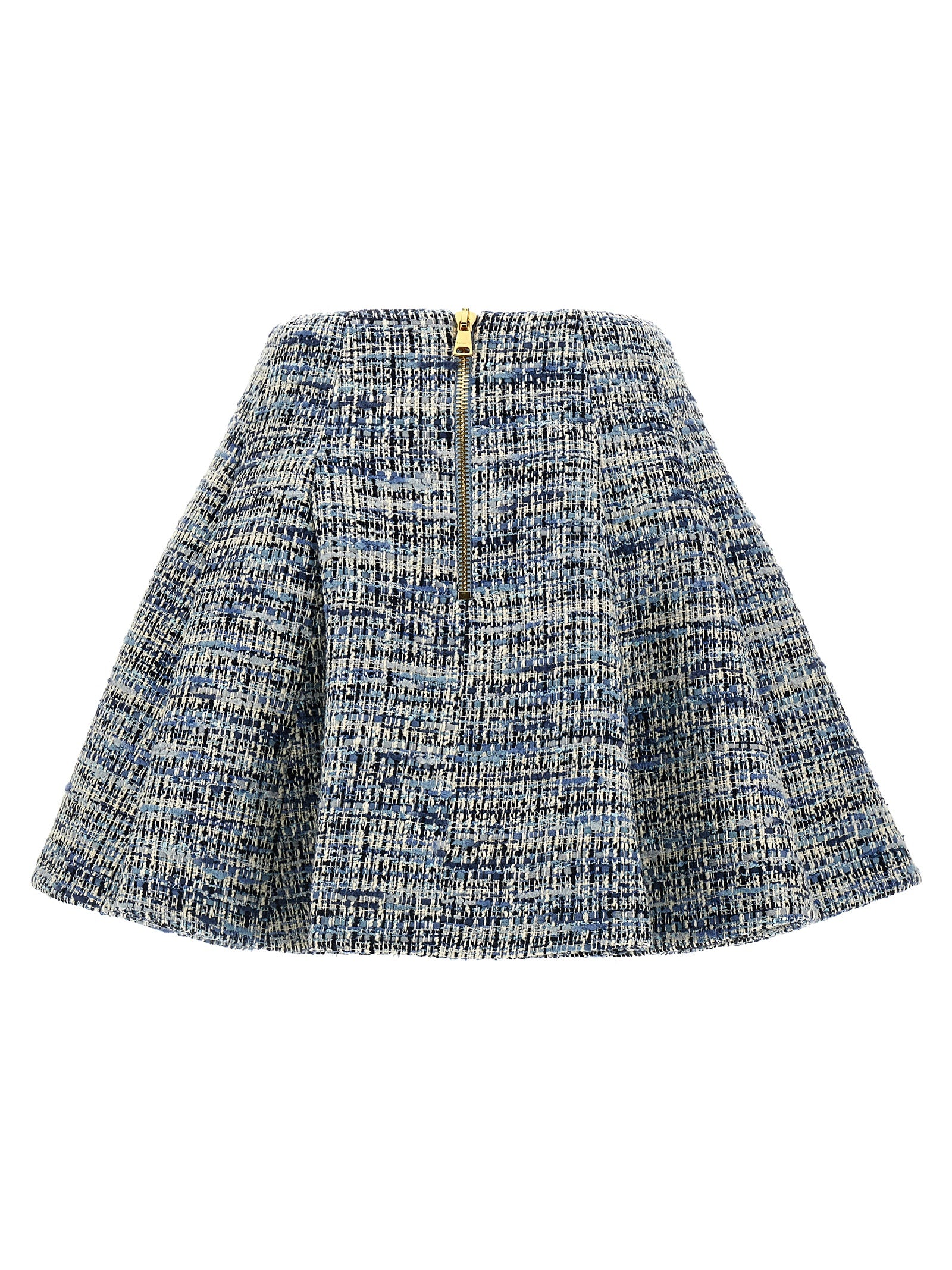 Balmain Tweed Skirt — High-Waist Mini Skirt, Blue
