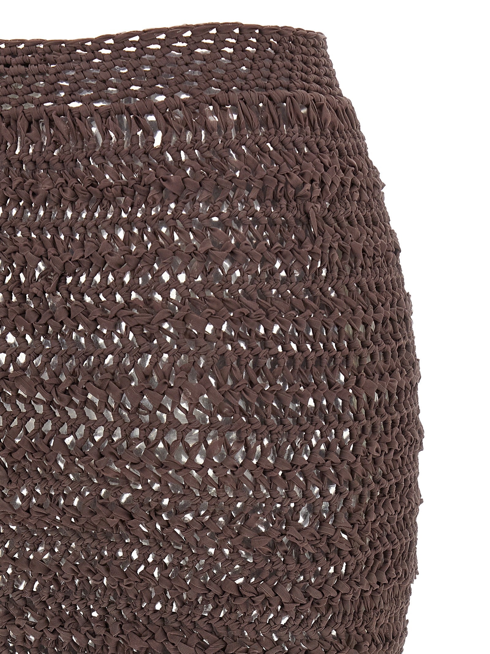 Allis Emma Skirt — Brown Semi-Transparent Midi