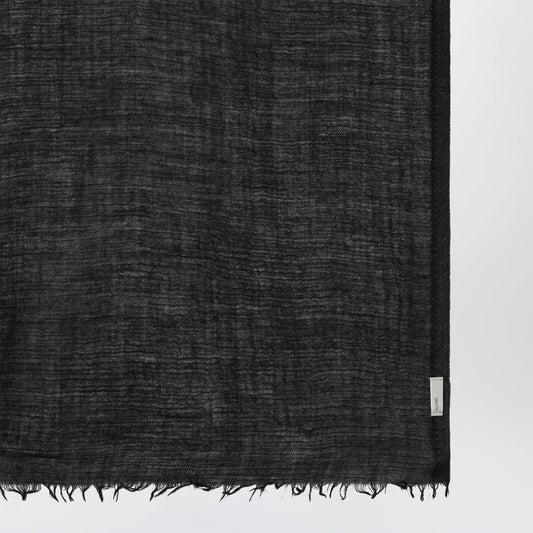 Destin Black silk and cashmere-blend scarf