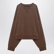 Sudadera marrón de algodón con cuello redondo de Entire Studios