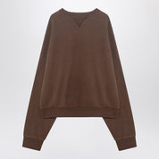 Sudadera marrón de algodón con cuello redondo de Entire Studios