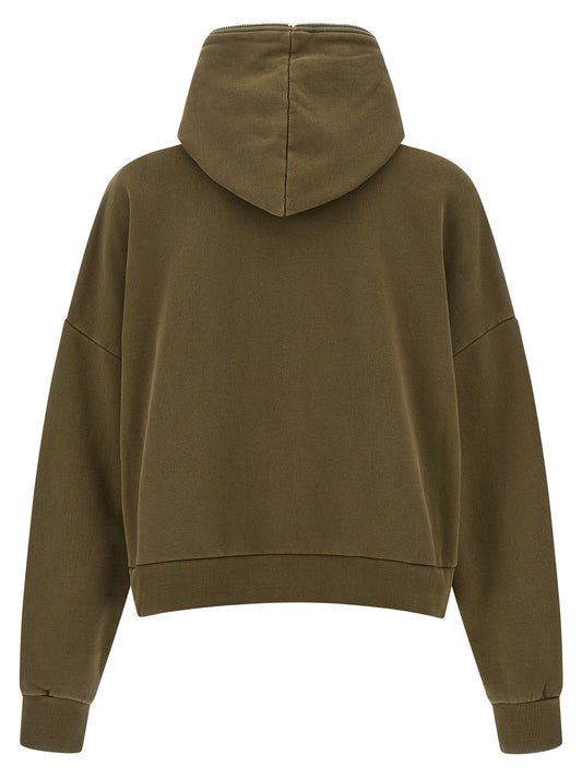 Entire Studios Eternal Zip Washed Hoodie — Green Topwear