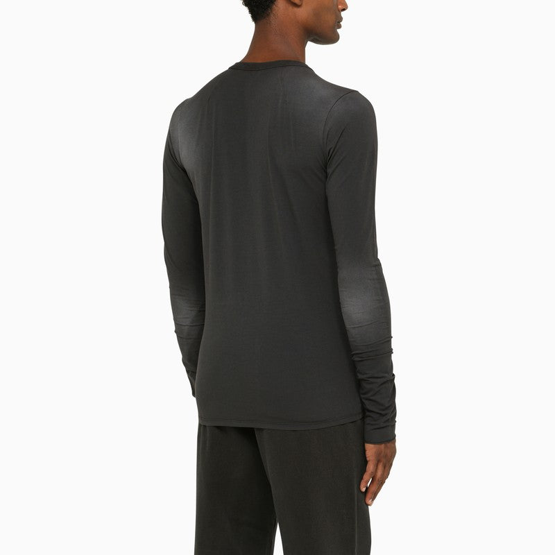 Entire Studios Washed-out black crew-neck T-shirt in organic cotton