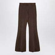 Organic Cotton Brown Flared Trousers — Entire Studios