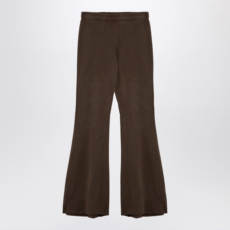 Organic Cotton Brown Flared Trousers — Entire Studios