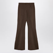 Organic Cotton Brown Flared Trousers — Entire Studios