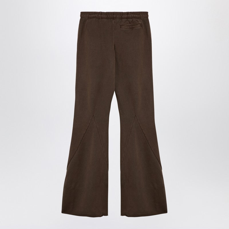 Organic Cotton Brown Flared Trousers — Entire Studios