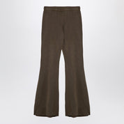 Military Green Organic Cotton Flared Trousers