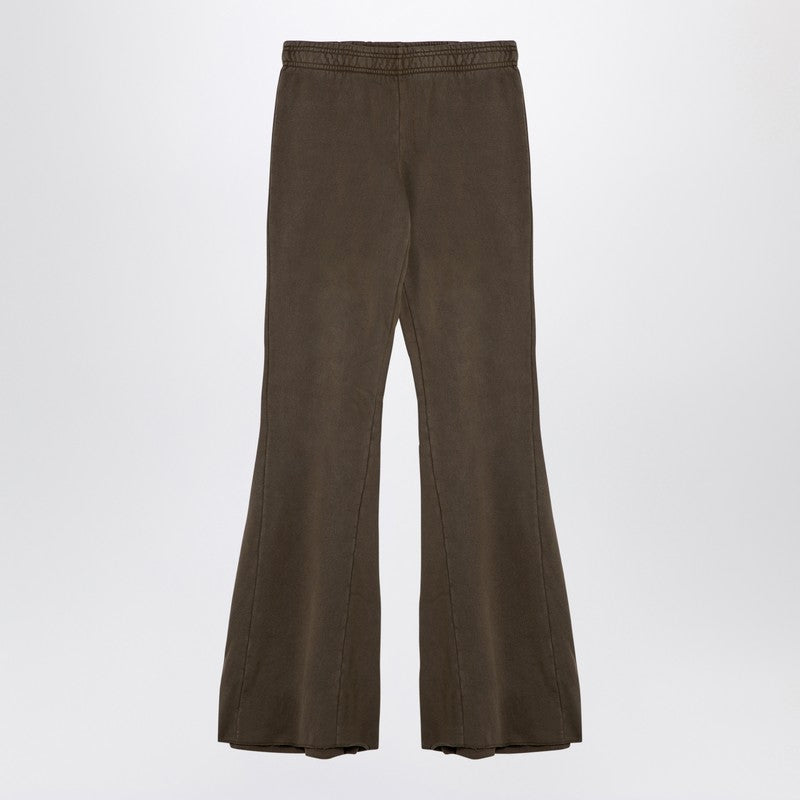 Military Green Organic Cotton Flared Trousers