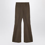 Military Green Organic Cotton Flared Trousers