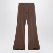 Brown Cotton Flared Trousers — Entire Studios