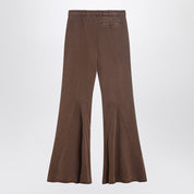 Brown Cotton Flared Trousers — Entire Studios