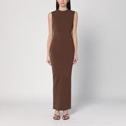 Long brown dress in nylon blend — Entire Studios