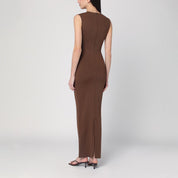 Long brown dress in nylon blend — Entire Studios
