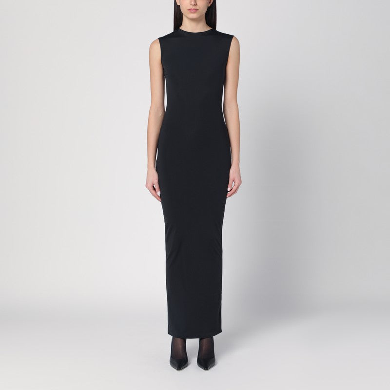 Long black nylon-blend dress — Entire Studios