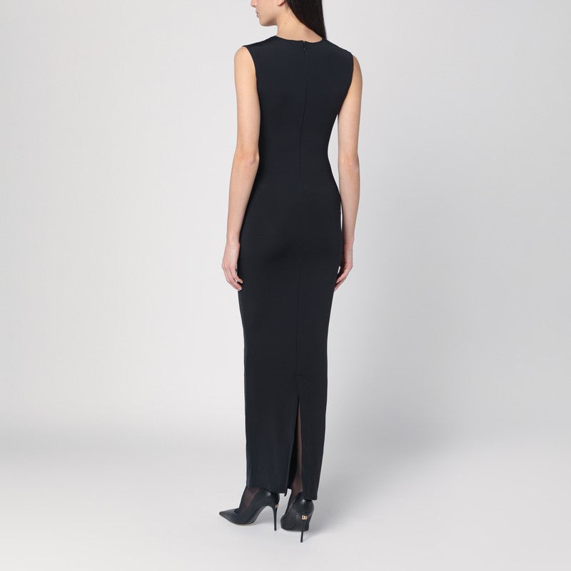 Long black nylon-blend dress — Entire Studios