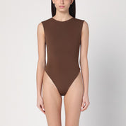 Brown Nylon-Blend Bodysuit — Entire Studios