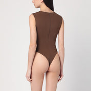Brown Nylon-Blend Bodysuit — Entire Studios