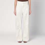 Ivory denim trousers — Entire Studios wide jeans