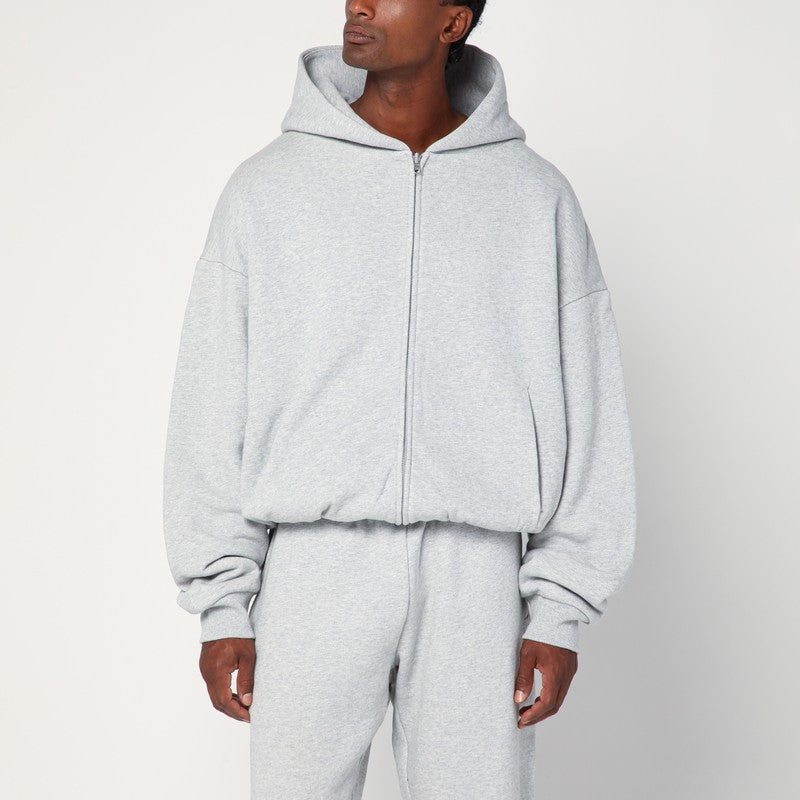 Grey Zip Cotton Sweatshirt — Entire Studios