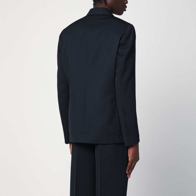 Lardini Navy Blue Double‑Breasted Wool Jacket