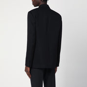 Chaqueta cruzada negra Lardini de viscosa y seda