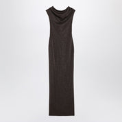 Max Mara Pianoforte Brown Dress — Viscose & Lurex Elegance