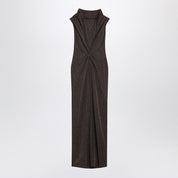 Max Mara Pianoforte Brown Dress — Viscose & Lurex Elegance