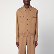 Lardini Beige wool overshirt — tailored wool jacket