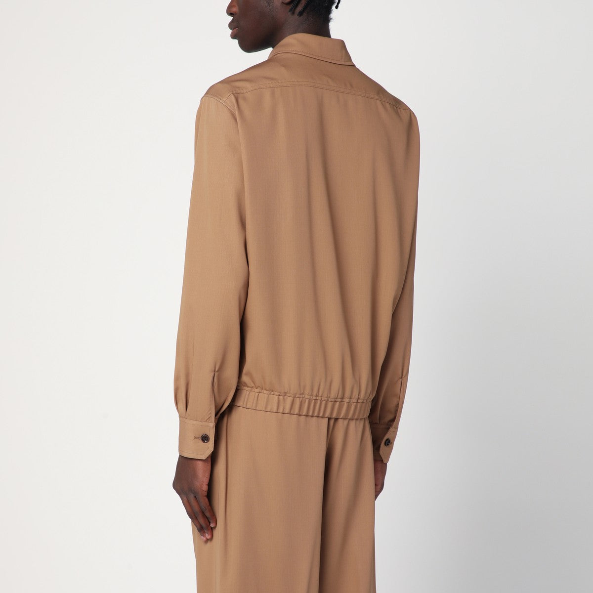 Lardini Beige wool overshirt — tailored wool jacket