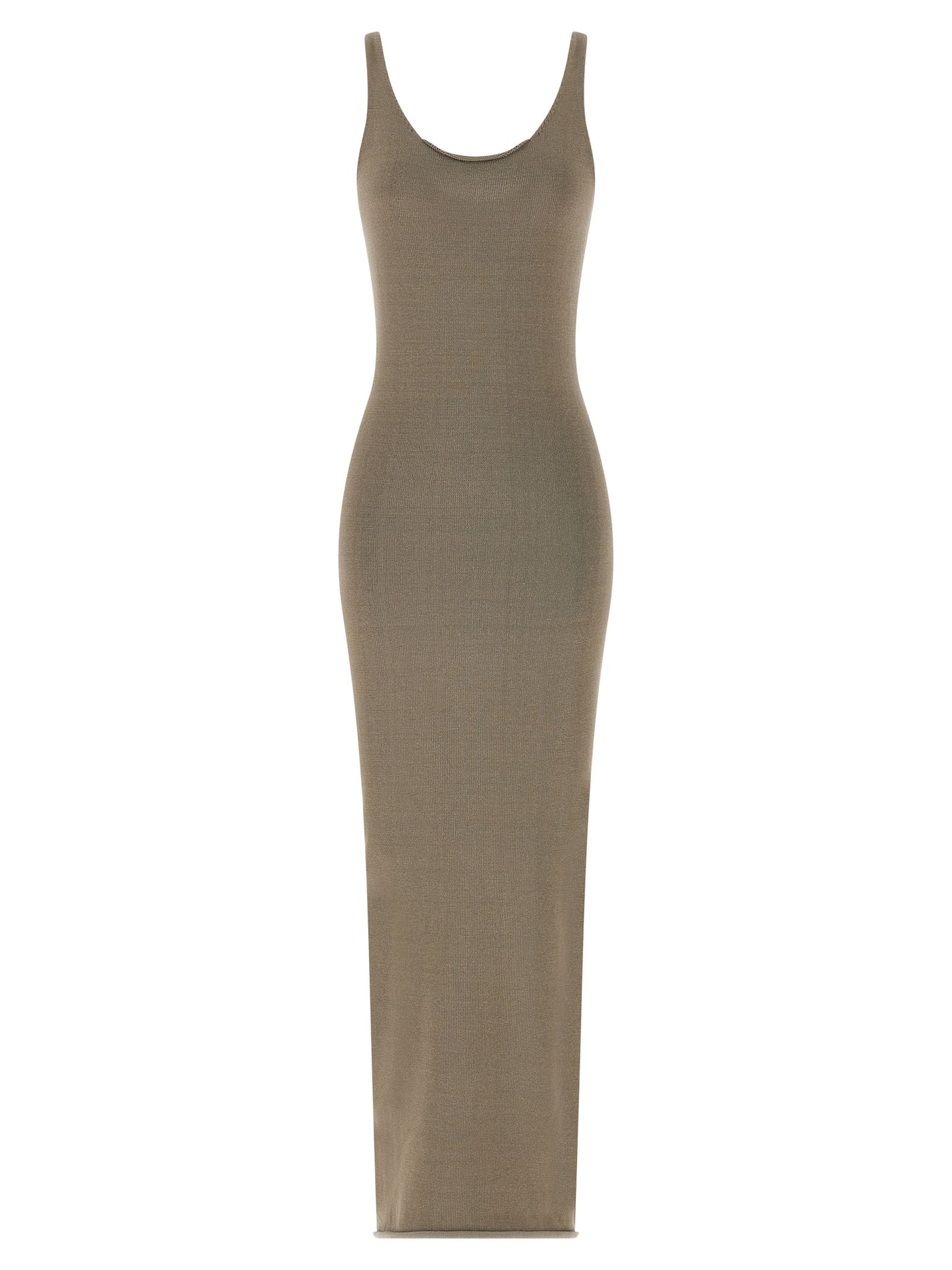 Entire Studios Raw Knit Dress — Beige Midi Dress