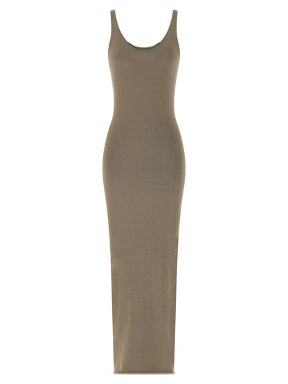 Entire Studios Raw Knit Dress — Beige Midi Dress